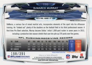 2014 Topps Chrome - Pink Refractors #110 DeMarco Murray Back