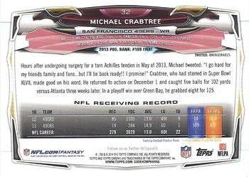 2014 Topps Chrome - Pulsar Refractors #32 Michael Crabtree Back