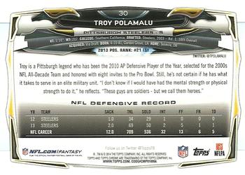 2014 Topps Chrome - Purple Refractors #30 Troy Polamalu Back