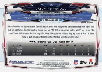 2014 Topps Chrome - Purple Refractors #49 Jason Pierre-Paul Back