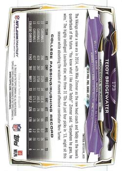2014 Topps Chrome - Purple Refractors #173 Teddy Bridgewater Back