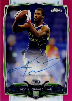 2014 Topps Chrome - Rookie Autographs Pink Refractors #142 Kevin Norwood Front