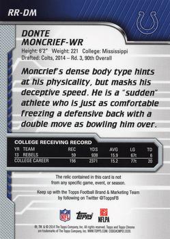 2014 Topps Chrome - Rookie Relics #RR-DF Donte Moncrief Back