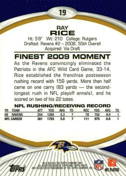 2010 Finest #19 Ray Rice  Back