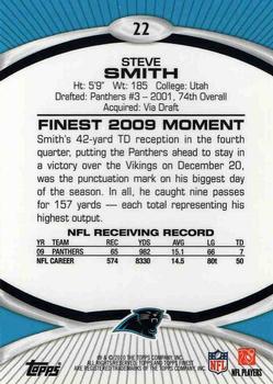 2010 Finest #22 Steve Smith  Back