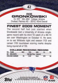 2010 Finest #42 Rob Gronkowski  Back