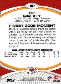 2010 Finest #102 Eric Berry  Back