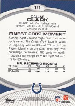 2010 Finest #121 Dallas Clark  Back