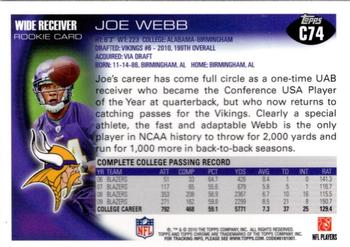 2010 Topps Chrome #C74 Joe Webb  Back