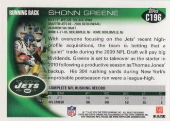 2010 Topps Chrome #C196 Shonn Greene  Back