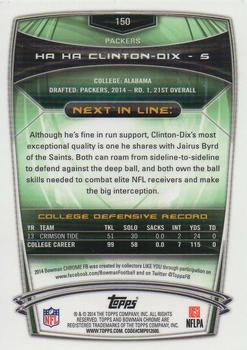 2014 Bowman Chrome - Refractor #150 Ha Ha Clinton-Dix Back