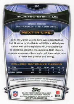 2014 Bowman Chrome - Refractor #200 Michael Sam Back