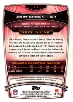 2014 Bowman Chrome - Refractor #219 John Brown Back