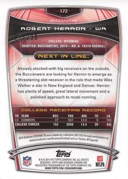 2014 Bowman Chrome - Black Refractor #172 Robert Herron Back