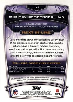 2014 Bowman Chrome - Bubbles Refractor #174 Michael Campanaro Back
