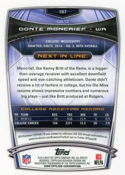 2014 Bowman Chrome - Gold Refractor #167 Donte Moncrief Back