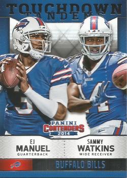 2014 Panini Contenders - Touchdown Tandems #14 EJ Manuel / Sammy Watkins Front