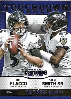2014 Panini Contenders - Touchdown Tandems Gold #17 Joe Flacco / Steve Smith Sr. Front