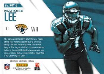 2014 Panini Contenders - Rookie of the Year Contenders #ROY-6 Marqise Lee Back