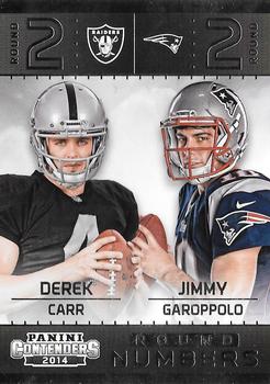 2014 Panini Contenders - Round Numbers #3 Derek Carr / Jimmy Garoppolo Front