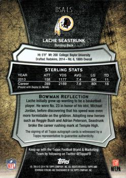 2014 Bowman Sterling - Autographs #BSA-LS Lache Seastrunk Back
