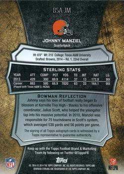 2014 Bowman Sterling - Bronze Autographs #BSA-JM Johnny Manziel Back