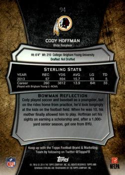 2014 Bowman Sterling - Gold Refractors #94 Cody Hoffman Back