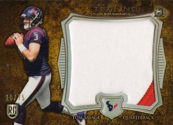 2014 Bowman Sterling - Jumbo Rookie Patches Gold Refractors #BSJRP-TS Tom Savage Front