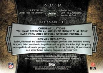 2014 Bowman Sterling - Relics #BSRDR-JA Jace Amaro Back