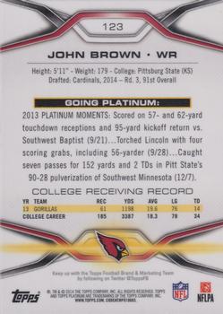 2014 Topps Platinum - Black Refractors #123 John Brown Back
