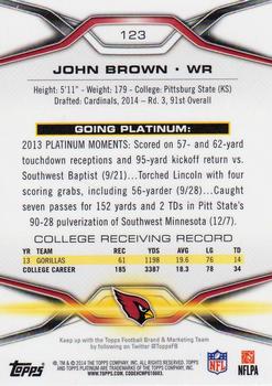 2014 Topps Platinum - Xfractors #123 John Brown Back