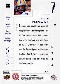 2014 SP Authentic - Future Watch #FW-35 Tom Savage Back