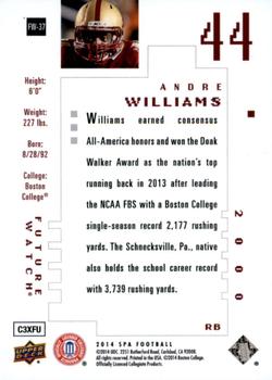 2014 SP Authentic - Future Watch #FW-37 Andre Williams Back