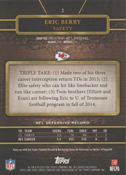 2014 Topps Triple Threads - Gold #2 Eric Berry Back