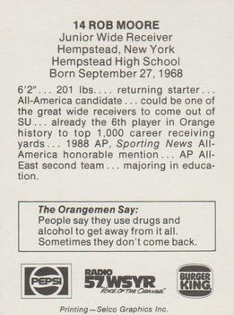 1989 Syracuse Orangemen #10 Rob Moore Back