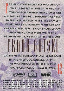 1992 Sunoco Cleveland Browns Hall of Famers #12 Frank Gatski Back
