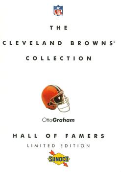 1992 Sunoco Cleveland Browns Hall of Famers - Cover Cards #1 Otto Graham Front