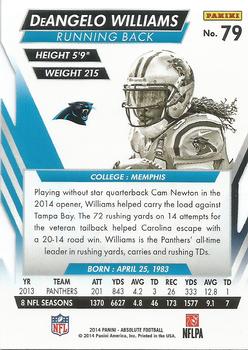 2014 Panini Absolute - Retail #79 DeAngelo Williams Back