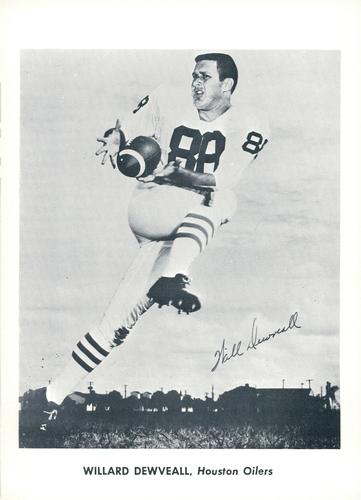 1961 Jay Publishing Houston Oilers #NNO Willard Dewveall Front