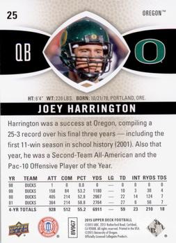 2015 Upper Deck #25 Joey Harrington Back