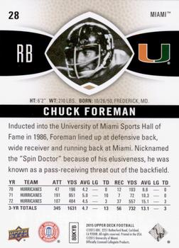 2015 Upper Deck #28 Chuck Foreman Back