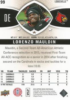 2015 Upper Deck #99 Lorenzo Mauldin Back