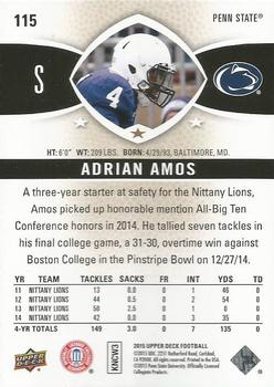 2015 Upper Deck #115 Adrian Amos Back