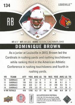 2015 Upper Deck #134 Dominique Brown Back