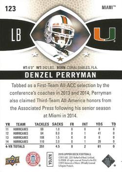 2015 Upper Deck #123 Denzel Perryman Back