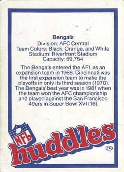 1983 NFL Properties Huddles #NNO Cincinnati Bengals Back