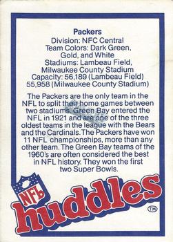 1983 NFL Properties Huddles #NNO Green Bay Packers Back