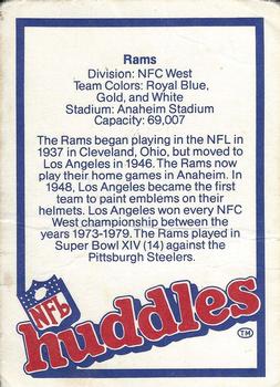 1983 NFL Properties Huddles #NNO Los Angeles Rams Back