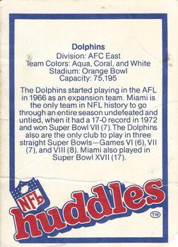 1983 NFL Properties Huddles #NNO Miami Dolphins Back
