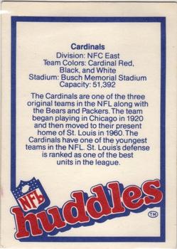1983 NFL Properties Huddles #NNO St. Louis Cardinals Back